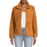 Time and Tru Women's and Women's Plus Full-Zip Faux Sherpa Jacket