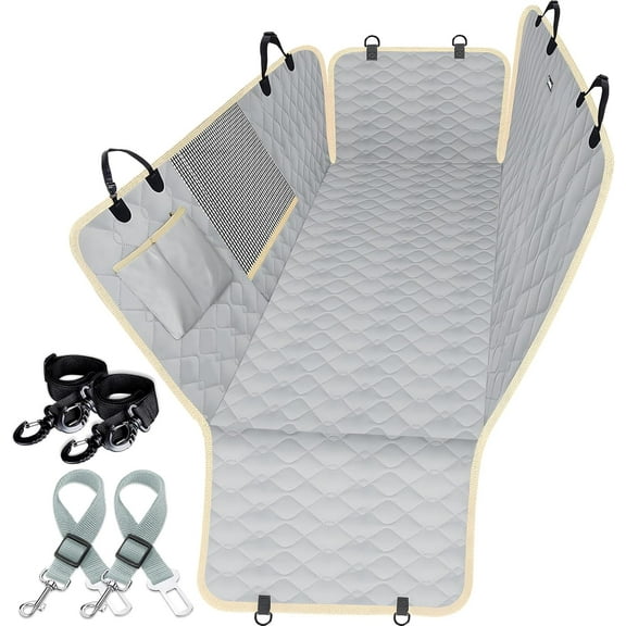 Lassie Waterproof Nonslip Car Hammock for Pets with 2 Seat Belts