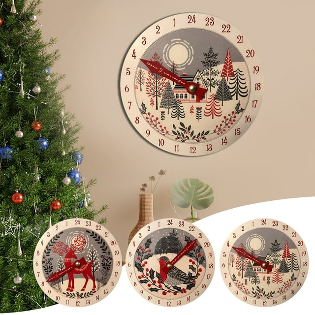Calendario de Adviento de Navidad Xihbxyly de Madera Decorativa reutilizable