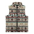 thumbnail image 4 of Uorisanigo Toddler Girls Boys Fleece Vest Jacket Puffy Kids Outwear Fuzzy Southwestern Aztec Tribal Full Zipper Vest Sleeveless Jacket with Pockets Fall Winter Outfits Clothes, 4 of 7