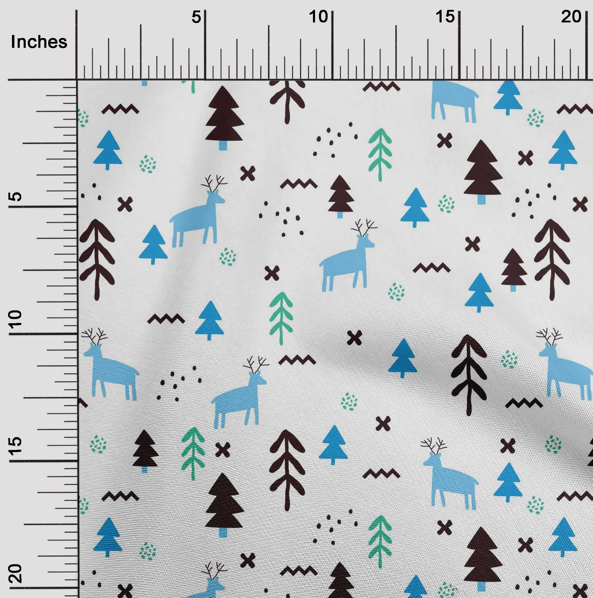 oneOone Rayon White Fabric Christmas Diy Clothing Quilting Fabric Print Fabric By Yard 56 Inch Wide