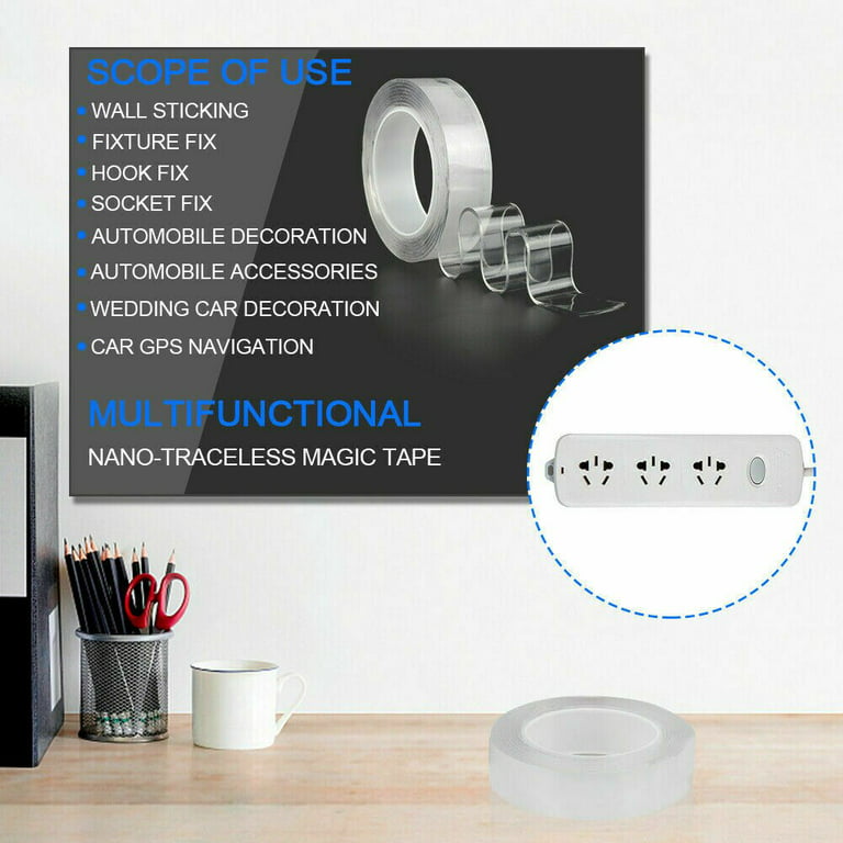 Multipurpose Wall Tape Adhesive Strips Removable Tape Washable Heavy Duty  Mounting Tape Gel Poster Tape for Home Office - AliExpress
