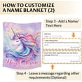 thumbnail image 6 of Custom Unicorn Blanket with Name, 50 x 40 Inches Soft Fuzzy Animal Blanket for Girls, Unicorn Lovers, Cozy Blanket, Warm Flannel Throw Blanket Bed Room Decor, Camping, Travel, Chair, 6 of 6