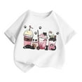 thumbnail image 3 of LRen T Shirts for Girls 6-7 Girls Floral Printed Round Neck Tees Short Sleeve Basic Tee Little Girl Cute Summer Funny Tees Toddler Girl Clothes, 3 of 5