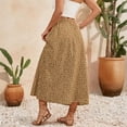 thumbnail image 3 of HOXZODT Women’s Floral Midi Skirt High Waist Button Front Summer Casual Skirts for Women, Earthy Yellow, L, 3 of 5