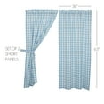 thumbnail image 7 of VHC Brands Annie Blue Buffalo Check Farmhouse Living Room Short Panel Curtain Set 63x36, 7 of 7
