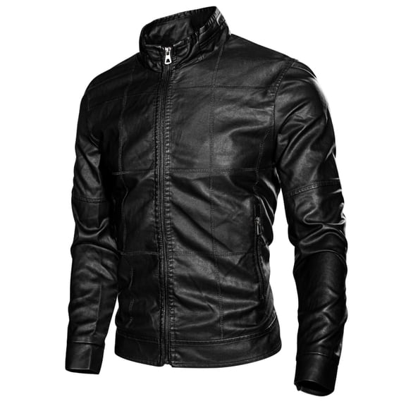 European and American size stand-up collar PU leather jacket retro men's jacket