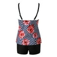 thumbnail image 5 of Srogem Tankini Swimsuits Two Piece Tummy Control Bathing Suits Blouson Swim Tank Top with Boy Shorts, 5 of 8