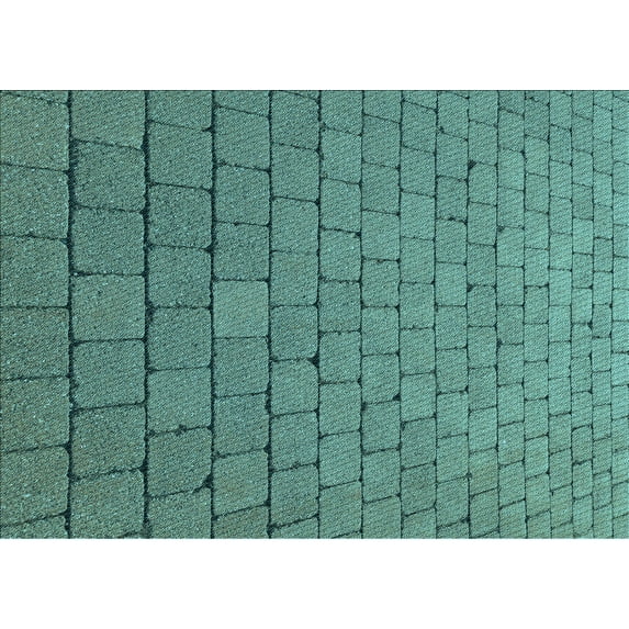 Ahgly Company Machine Washable Indoor Rectangle Transitional Deep-Sea Green Area Rugs, 2' x 5'