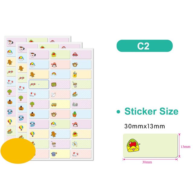 Pegatinas impermeables personalizadas para niños, etiqueta con nombre de piezas, papelería escolar, botella de agua, lápiz, Kawai, 120
