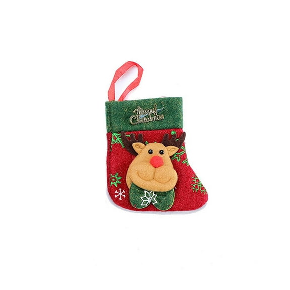 Zmeidao Christmas Socks, Xmas Socks with Santa Claus Snowman Reindeer Bear for Stairs Fireplace Hanging Xmas Home Decor, Candy Pouch Bag Ornaments