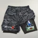 thumbnail image 1 of Pantalones cortos deportivos para hombre, Shorts de Anime Hunter X Hunter 2 en 1 de doble capa, secado rápido, transpirables, para correr, Fitness y gimnasio, 1 of 1