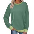 thumbnail image 2 of Nmnitkp Womens Tops Soft and Comfortable Sweatshirts for Women Crewneck Long Sleeve Shirts for Women Loose Fit Tops Color Block Ribbed Trim Fashion 2025, 2 of 8