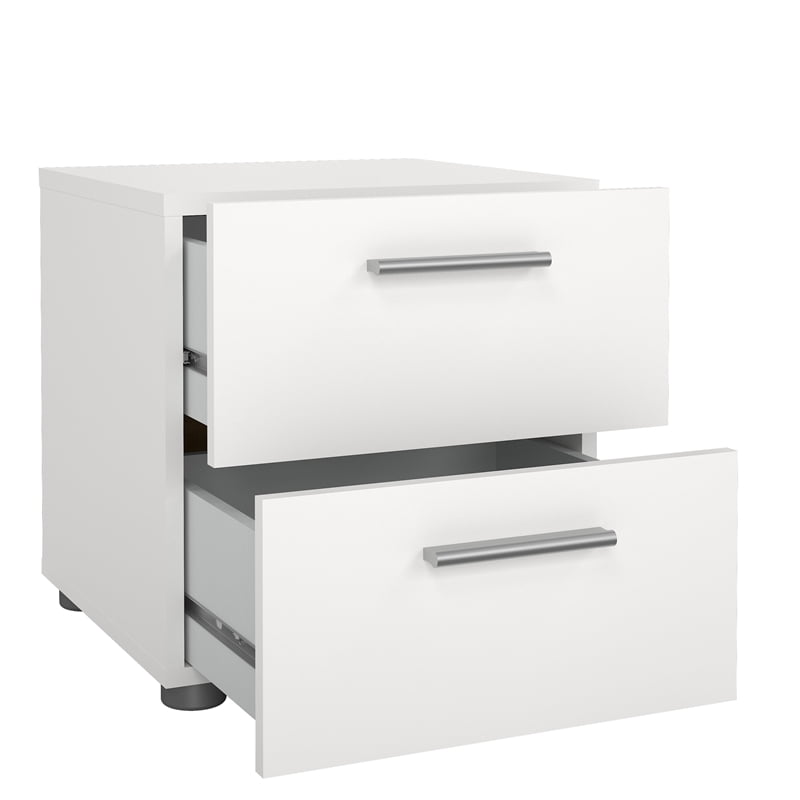 Tvilum Loft 2 Drawer White Nightstand - Set of 2