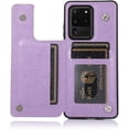thumbnail image 5 of Phone Case for Samsung Galaxy S20 Plus Glaxay S20+ 5G with Tempered Glass Screen Protector and Card Holder Wallet Cover Flip Leather Cell Gaxaly S20+5G S20plus 20S + S 20 20+ G5Cases Women Men Purple, 5 of 13
