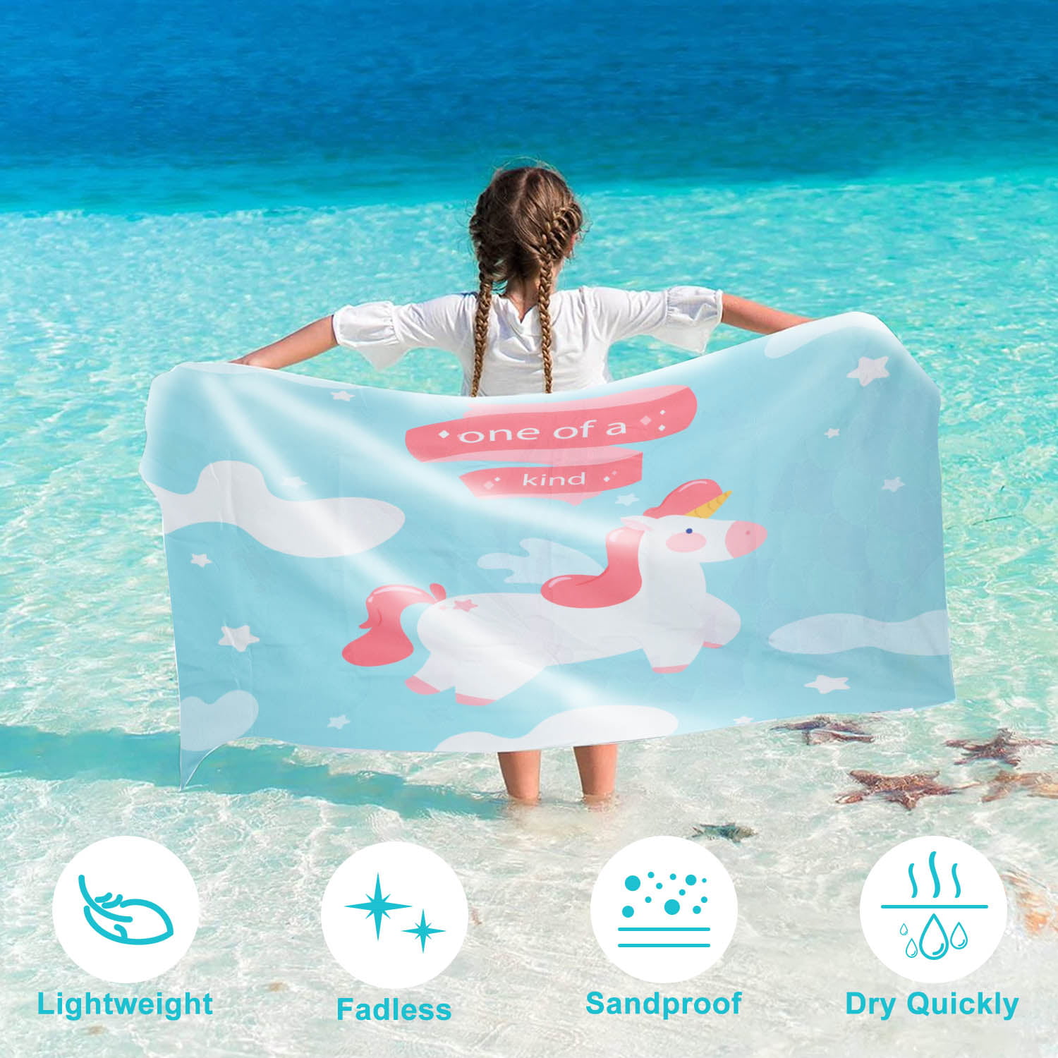 SDJMa Beach Towel Clearance Towels, 59 x 27 in Cool Travel Pool Swim Bath  Yoga Soft Towel Blanket, Ideal Gift for Women Men, Mom Dad, Best Friend