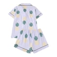 thumbnail image 2 of FASHOFT Cute Pajamas for Women Set Fruit Print 2 Piece Button Up Short Sleeve Pj Soft Lounge Valentines Day Sleepwear Light Purple L, 2 of 7
