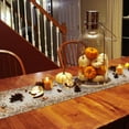thumbnail image 4 of Table Runner Dresser Scarves 60 Inch Long,Fall Thanksgiving Farm Pumpkin Linen Dining Table Runners Flower Leaves on Linen Tabletop Scarf for Wedding Holiday Party Kitchen, 4 of 8