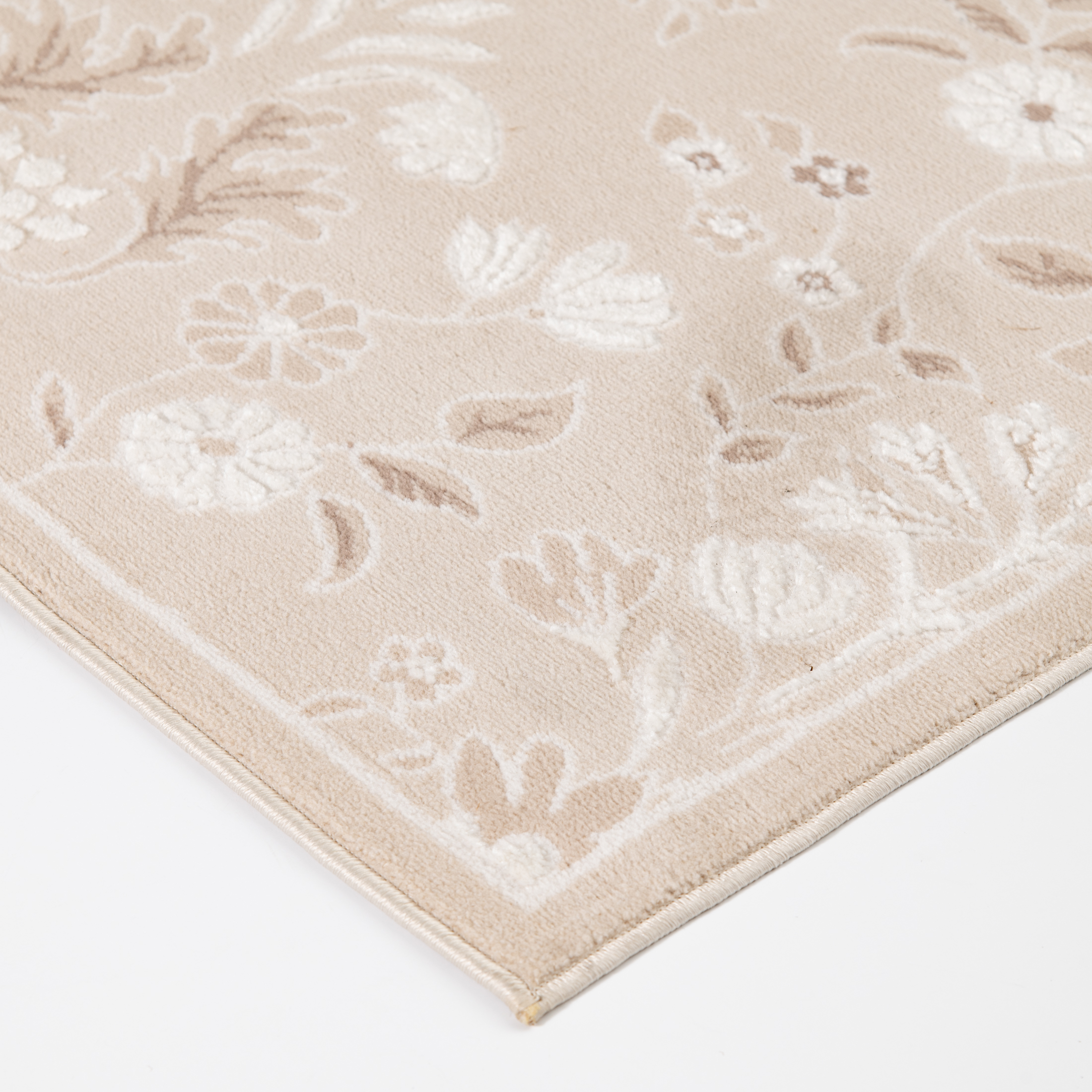 Mainstays Neutral Sculpted Floral Indoor Area Rug, 5'x7'