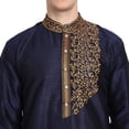 thumbnail image 6 of SKAVIJ Men's Tunic Art Silk Long Shirt Embroidered Casual Kurta Small Blue, 6 of 6