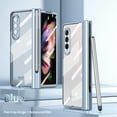 thumbnail image 1 of Cowithday for Samsung Galaxy Z Fold 5 Case with S Pen + S Pen Holder + Screen Protector + Hinge Protection, Hard Plating Frame All-Inclusive Luxury Crystal Clear Case Cover for Samsung Z Fold5, Blue, 1 of 6