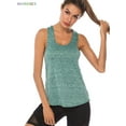thumbnail image 3 of BadPiggies Women's Quick Dry Sports Vest Workout Tank Top T-shirt Clothes Tank Shirt for Yoga Gym Fitness Running (M, Green), 3 of 5