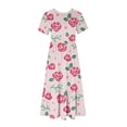 thumbnail image 3 of Robes d'Été Grande Taille pour Femmes 2024 Manches Courtes Col Rond Ample Imprimé Couleur Longue Robe Économisez jusqu'à 65 %!, 3 of 4