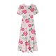 thumbnail image 3 of Puntoco Vestido Midi De Moda Para Mujer Vestido Con Cuello Redondo Y Manga Corta Con Doble Bolsillo Y Estampado Floral Rosa S,Regalos Para Mujer Joven, 3 of 4