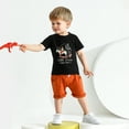 thumbnail image 3 of Usaibhir Toddler Baby Boy Summer Outfit Letter Short Sleeve T Shirt Top Casual Shorts Set Infant Newborn Clothes 0-3T, 3 of 4