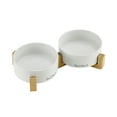 thumbnail image 6 of Coco Dual Pet Bowl with Wood Stand 5.11’’ in White, 6 of 8