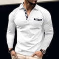 thumbnail image 2 of TIANZEN Men's Spring And Summer Daily Casual Patchwork Checkered Lapel Long Sleeved Top Mens Colla Shirt, 2 of 5