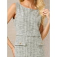 thumbnail image 4 of DARING DIVA Sleeveless Tweed Boat Neck Sheath Dress 2XL White, 4 of 7