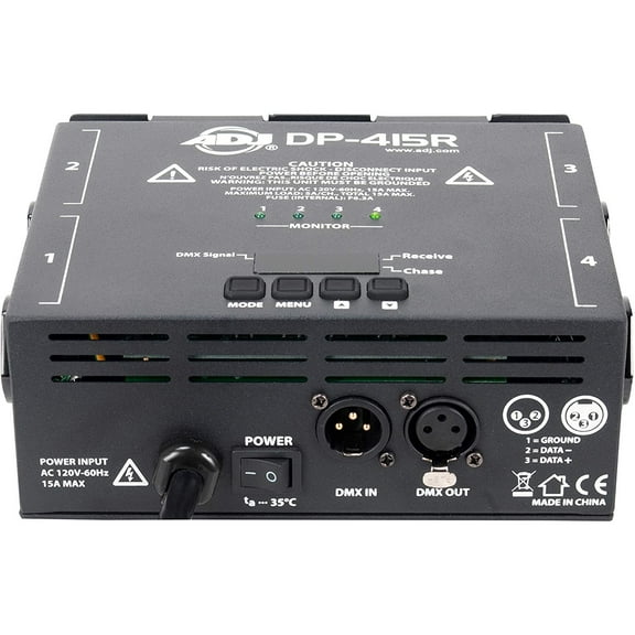 ADJ DP-415R Innovative Portable 4 Channel Stage Lighting DMX Dimmer/Switch Pack