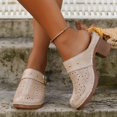 thumbnail image 2 of fukaraa Trendy Womens Heels Mules and Clogs Closed Toe Bootie Pumps Slip on Slippers Shoes, 2 of 5