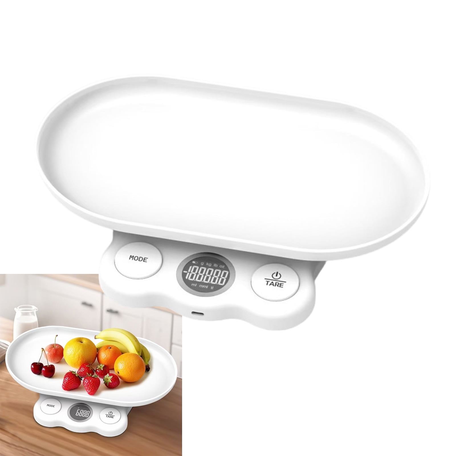Digital Infant and Pet Scale with LED Screen and Detachable Tray Dog Weighing Scale for Accurate Weighing Up to 11lb