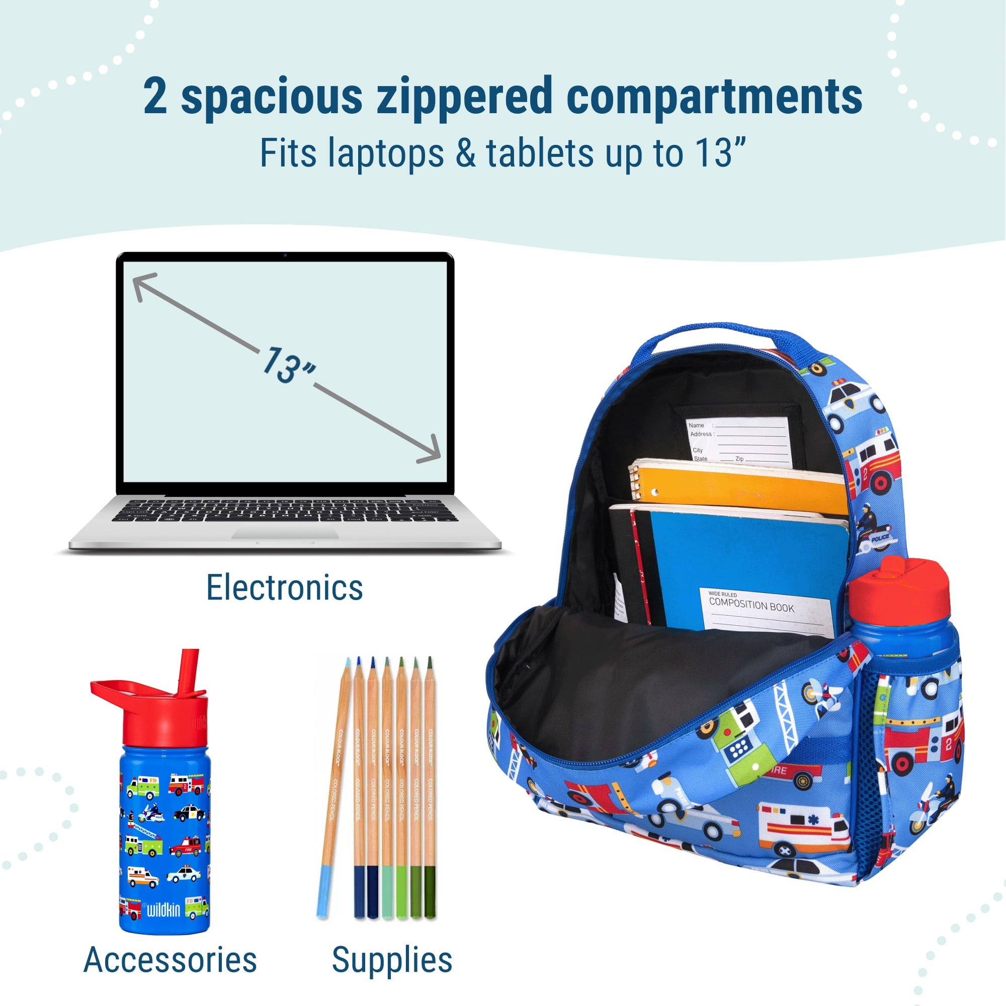 Wildkin Kids Heroes ECO rPET Next Gen Backpack - 15 Inch / 12L