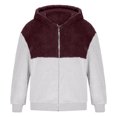thumbnail image 5 of Xzbqbs Mens Fashion Hoodies Coats Lightweight Sweatshirt Color Block Hooded Double-Sided Plush Fleece Full Zipper Pocket Jacket, 5 of 5