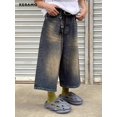 thumbnail image 3 of Pantalones vaqueros vintage americanos de cintura alta para hombre y mujer, estilo casual de los años 2000, lavados, holgados, estilo Y2K, de pierna ancha, estilo grunge, estilo urbano., 3 of 6