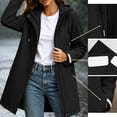 thumbnail image 5 of Ghalytn Women's Mid Length Hooded Rain Jacket with Adjustable Cuffs, Drawstring Waist Zip Up Windproof Coat Side Pockets, 5 of 9