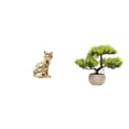 thumbnail image 1 of Estatua de gato bonsái, figura decorativa, escultura animal, arte, artesanía, adorno, colección de artificiales para chimenea, centros de mesa, 1 of 8