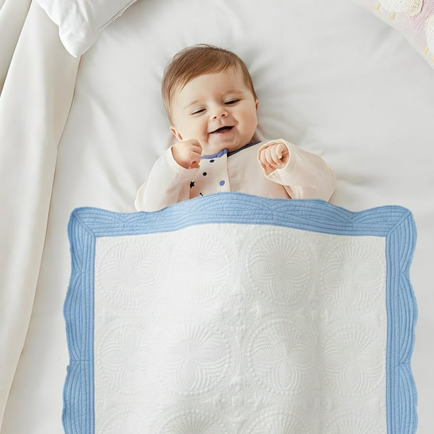 Manta de Franela Acolchada Qazbgdl con Relleno, Suave y Fina, Ideal para Cama, Sofá o Viajes, 91 X 114 Cm, 1 Unidad