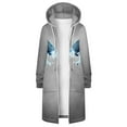 thumbnail image 5 of Lovskoo 2024 Winter Coats for Women 2023 Trendy Zip Up Hoodies Fleece Jacket Gradient Printed Loose Sleeved Hoodie Outerwear Top Long Jacket Dark Gray, 5 of 5