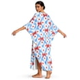 thumbnail image 2 of Xixirimido Red Bows Stars Blue Grids Print Women Kaftan Dresses Plus Size Swimsuit Coverup Batwing Sleeve Summer Bathing Suit Caftan Loungewear Beach Cover Up, 2 of 7