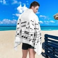 thumbnail image 4 of Coolnut Musical Notes Beach Towel Fast Drying Camping Towels Sand Free Beach Blanket Soft Absorbent Travel Sport Towel for Gym Bath Shower Swimming 31" x 71" Washcloth Gift, 4 of 7