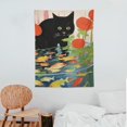 thumbnail image 3 of COMIO Cute Cat Tapestry for Bedroom Aesthetic Funny Cat in the Floral Tapastry Wall Hanging Hippie Intersting Black Cat Wall Tapestry for Living Room Dorm, 3 of 7