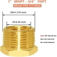 thumbnail image 2 of GHSDFBB 2 Pcs Réducteur en Laiton 1 Pouces NPT Mâle à 3/4 Pouces NPT Femelle Raccord Fileté Hexagonal, 2 of 4