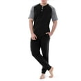 thumbnail image 3 of Fruit of the Loom Men's Sleep Short Sleeve Henley Top & Jogger Pant, Sizes S-4XL, 3 of 11