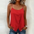 thumbnail image 4 of Hinvhai Camisole à Bretelles Spaghetti en Lin pour Femme Sans Manches Coupe Ample Rouge P(S), 4 of 8