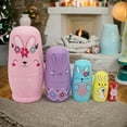 thumbnail image 4 of Hxlazmoo 5-Layer Russian Easter Bunny Nesting Dolls Set - Hand-Painted Multicolor Plastic Craft for Easter Gifts, Children's Day Toys & Home Decor, 4 of 6