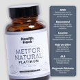 thumbnail image 3 of Metfor Natural Platinum NMN Suplemento Alimenticio Health Hack con Resveratrol Leucina y Ácido Alfa Lipoico 60 Cápsulas, 3 of 8